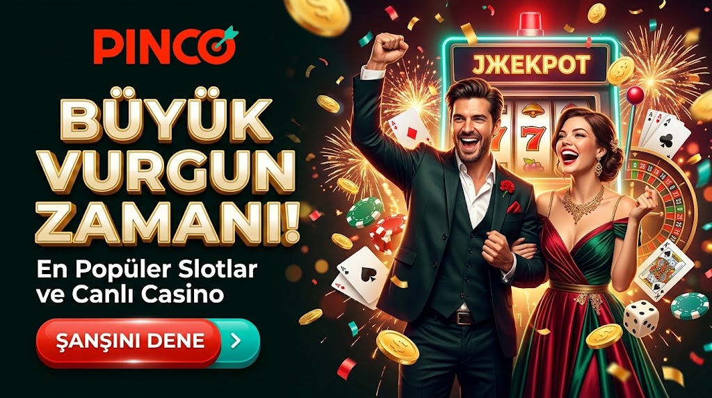 Pinco oyun seçimi önizlemesi ve popüler slotlar ile canlı casino menüsü